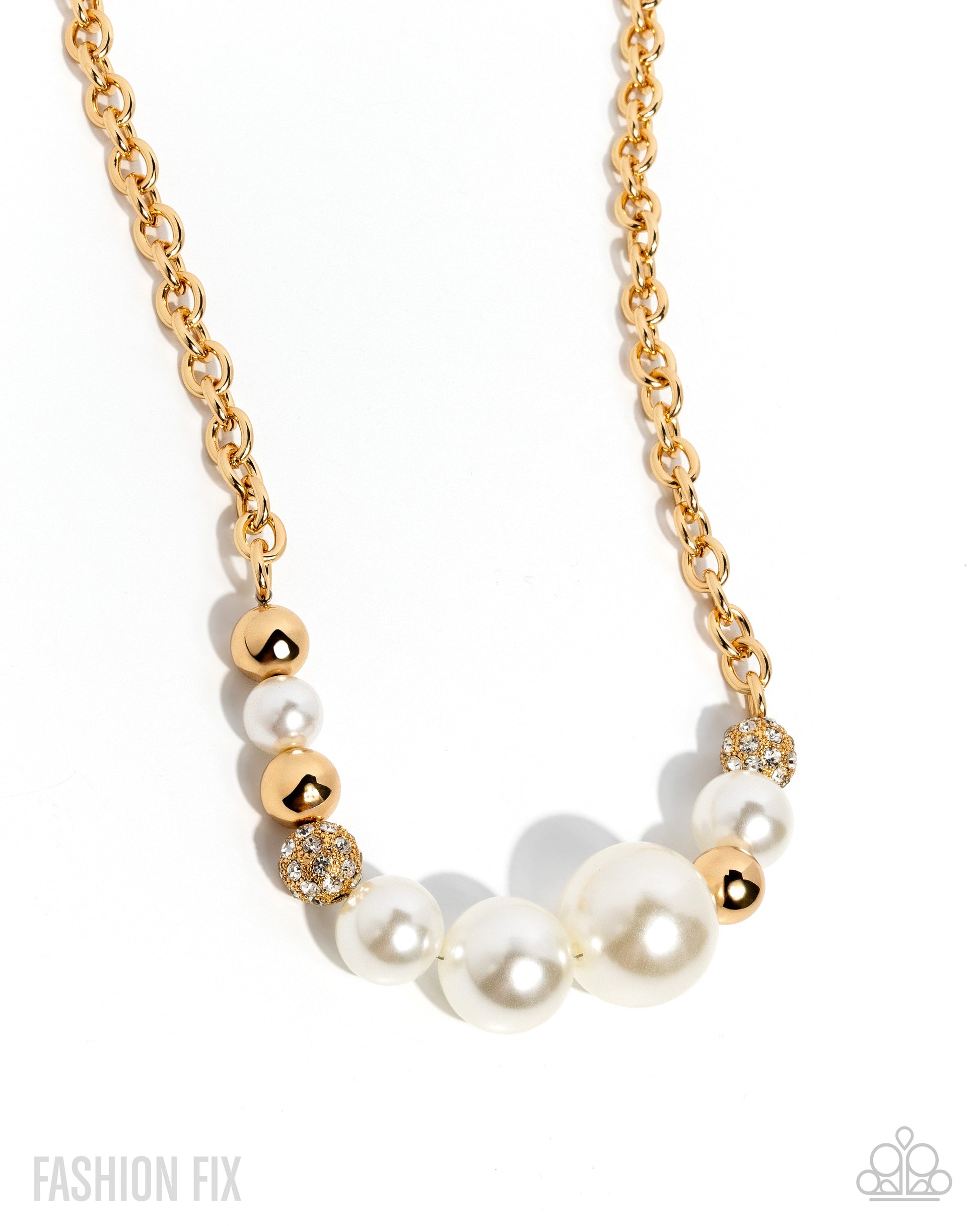 Owning the Room - gold - Paparazzi necklace