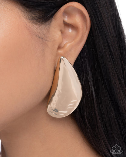 Own the Crowd - gold - Paparazzi earrings