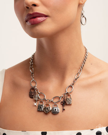 Padlock Pairing - multi - Paparazzi necklace