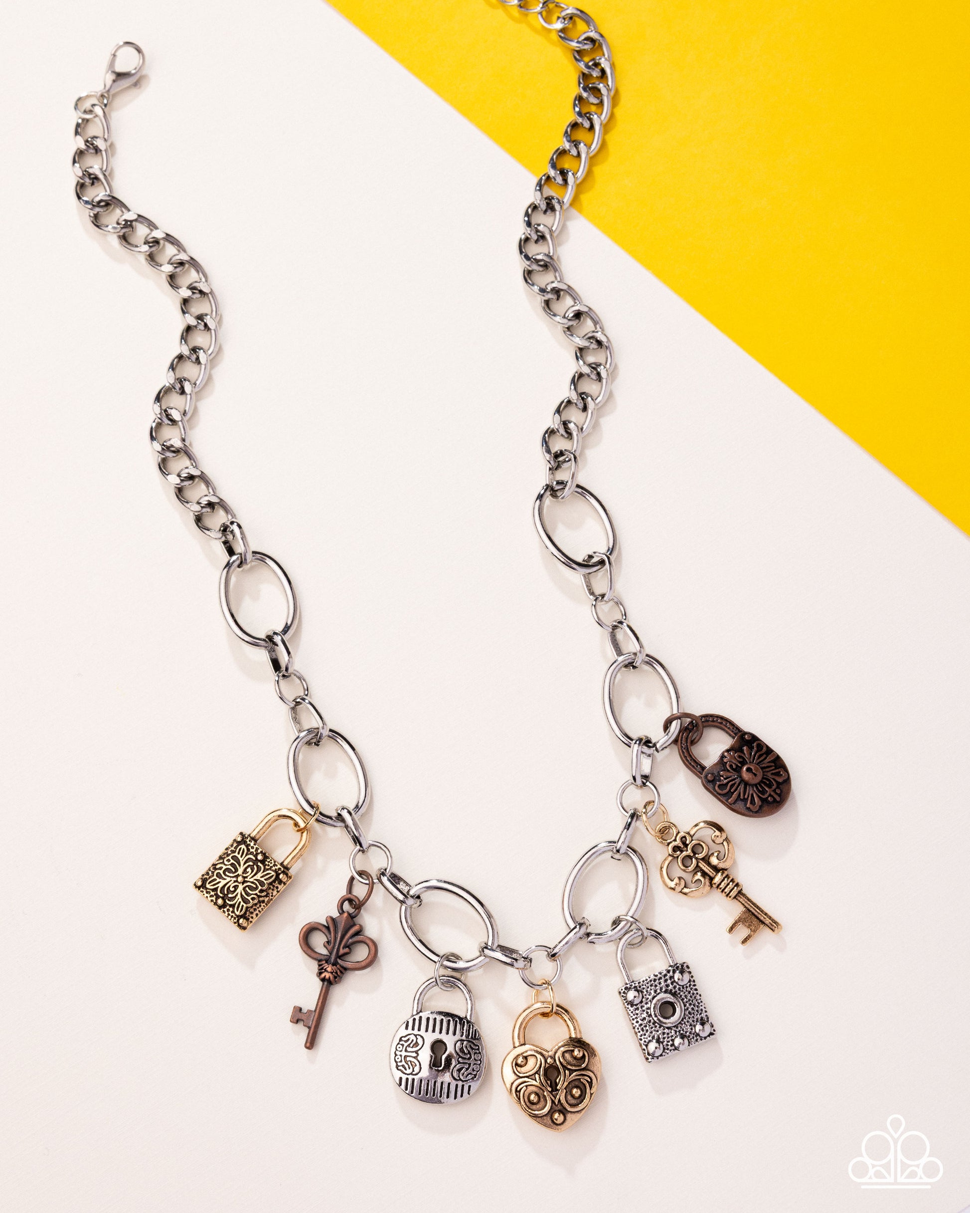 Padlock Pairing - multi - Paparazzi necklace