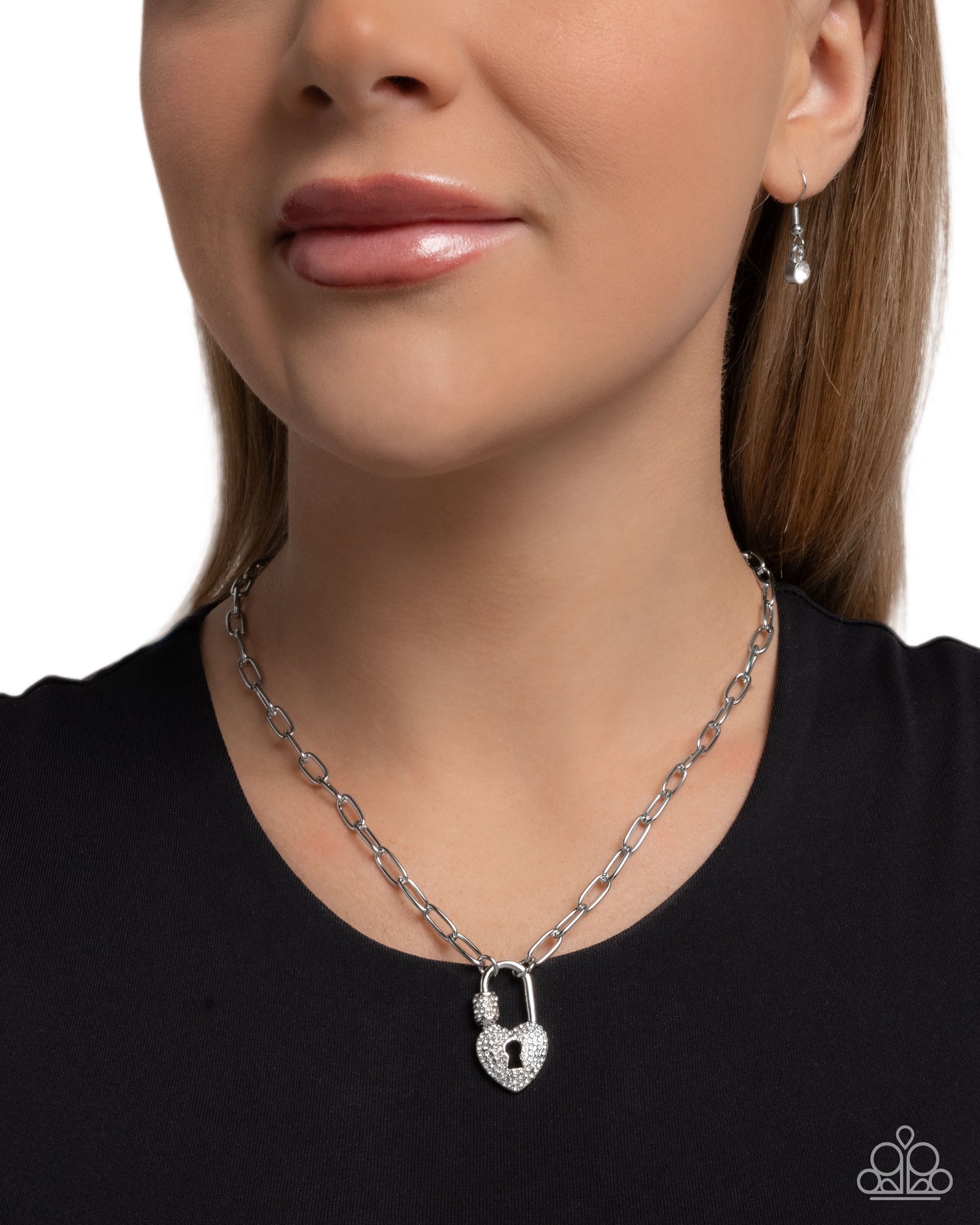 Padlock Potential - white - Paparazzi necklace