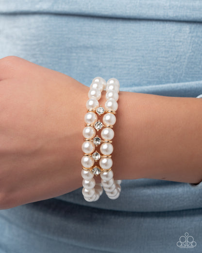 Paid in Pearls - gold - Paparazzi complete set