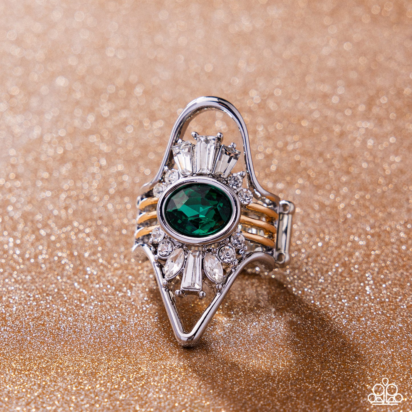 Painted Palooza - green - Paparazzi ring