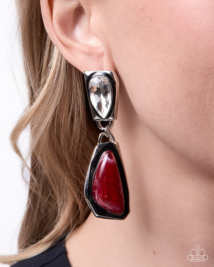 Painted Passion - red - Paparazzi earrings