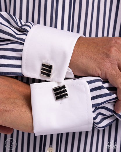 Painted Poker - black - Paparazzi MENS cufflinks