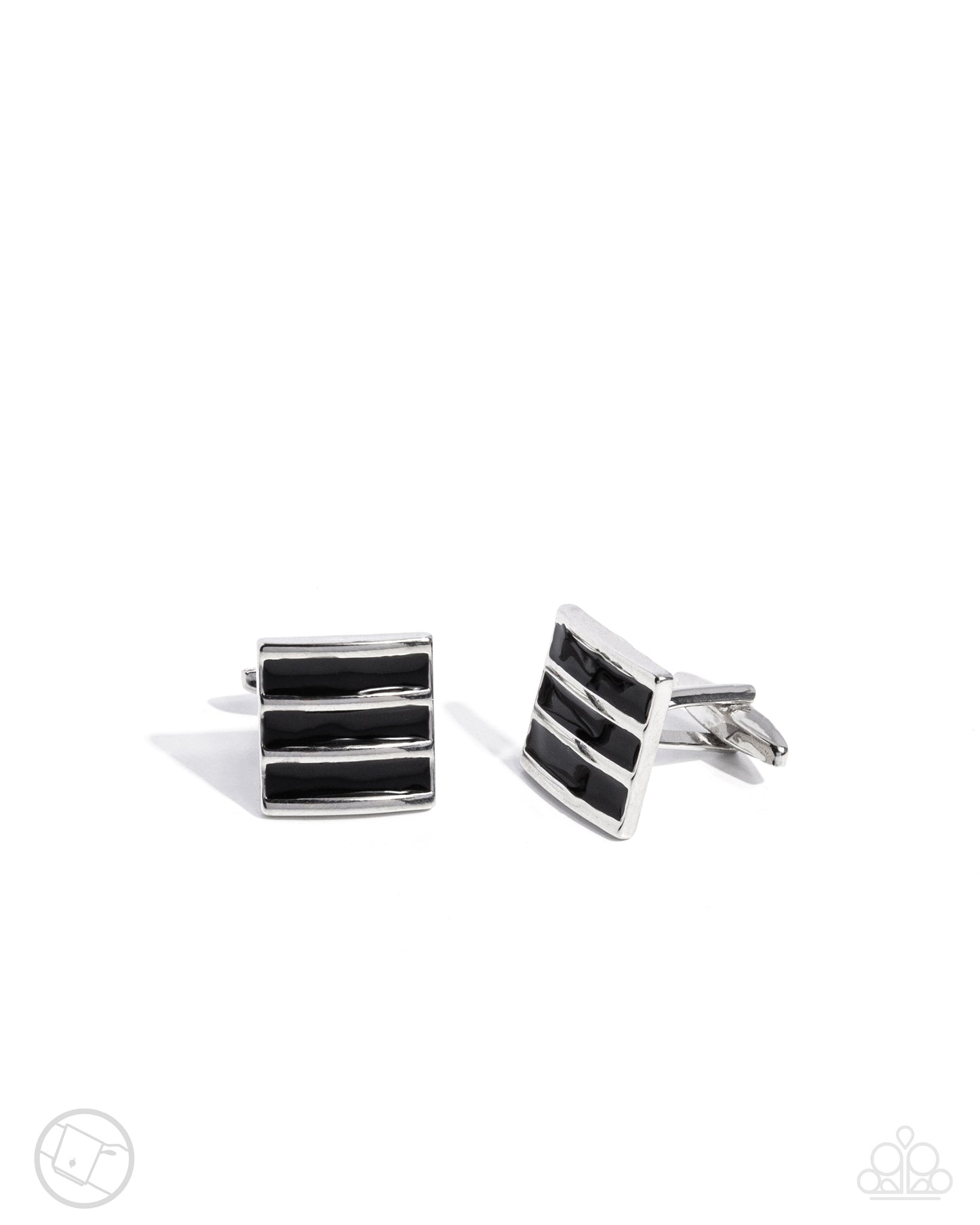 Painted Poker - black - Paparazzi MENS cufflinks