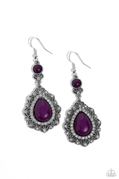 Palace Bribe - purple - Paparazzi earrings