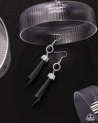 Palatial Pizzazz - black - Paparazzi earrings
