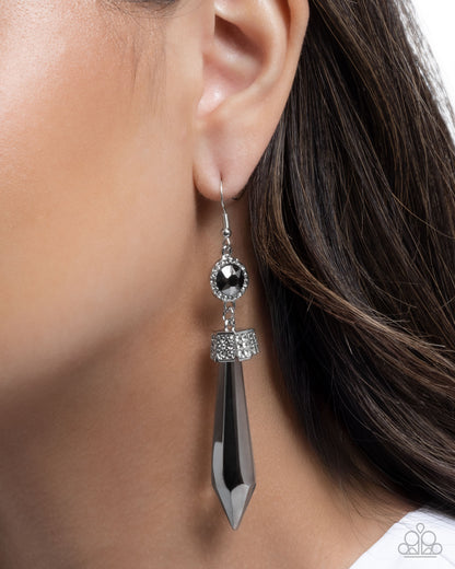 Palatial Pizzazz - silver - Paparazzi earrings