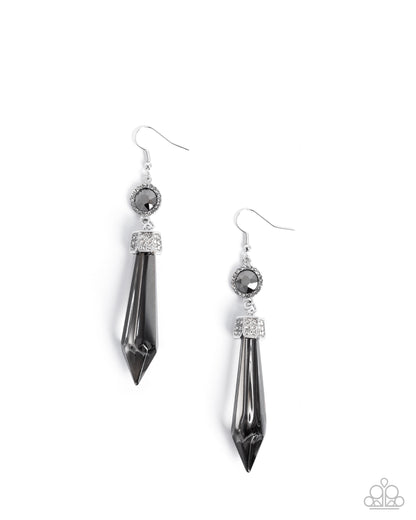Palatial Pizzazz - silver - Paparazzi earrings