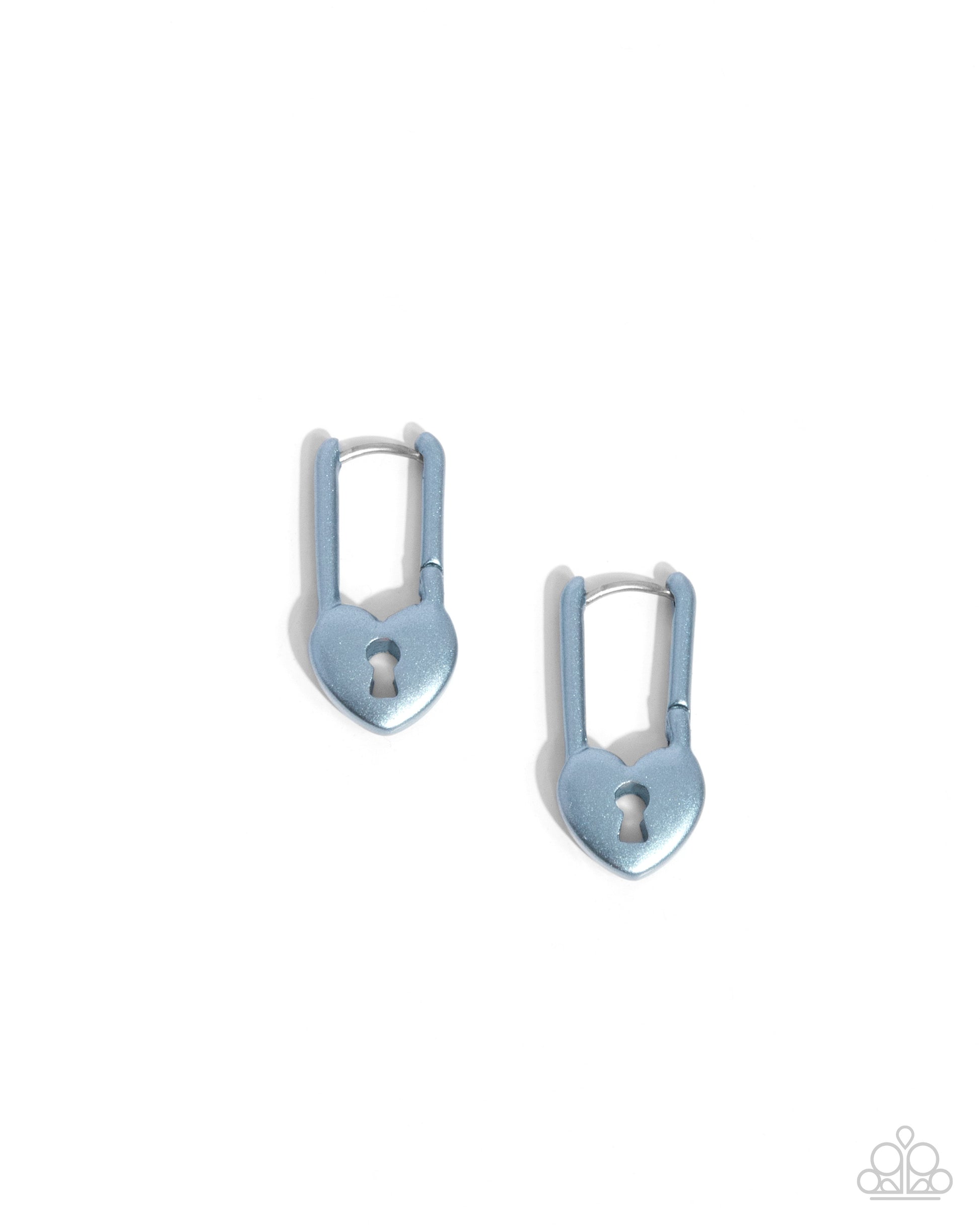 Pampered Padlock - blue - Paparazzi earrings