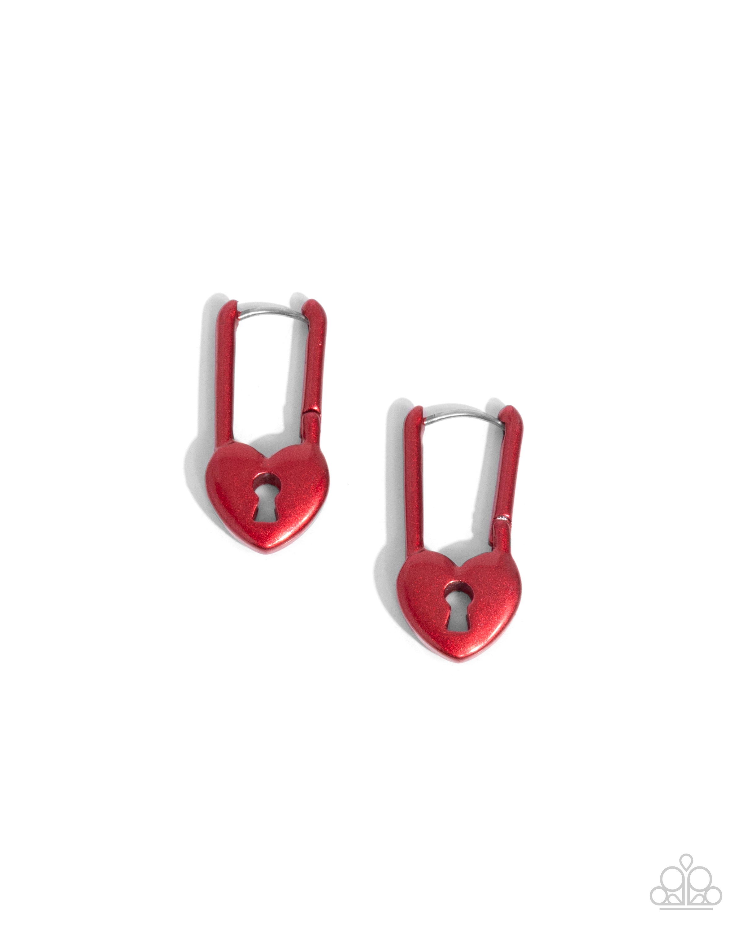 Pampered Padlock - red - Paparazzi earrings – JewelryBlingThing