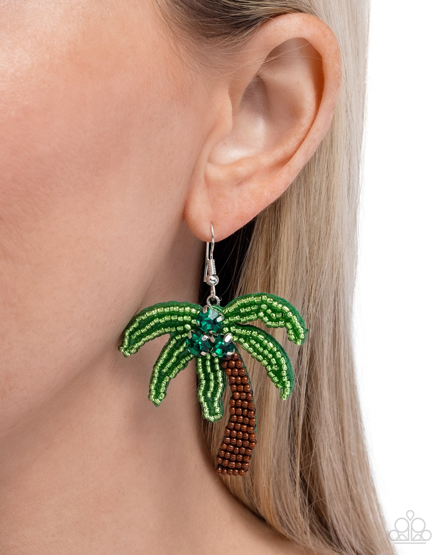 Pampered Palm Tree - green - Paparazzi earrings