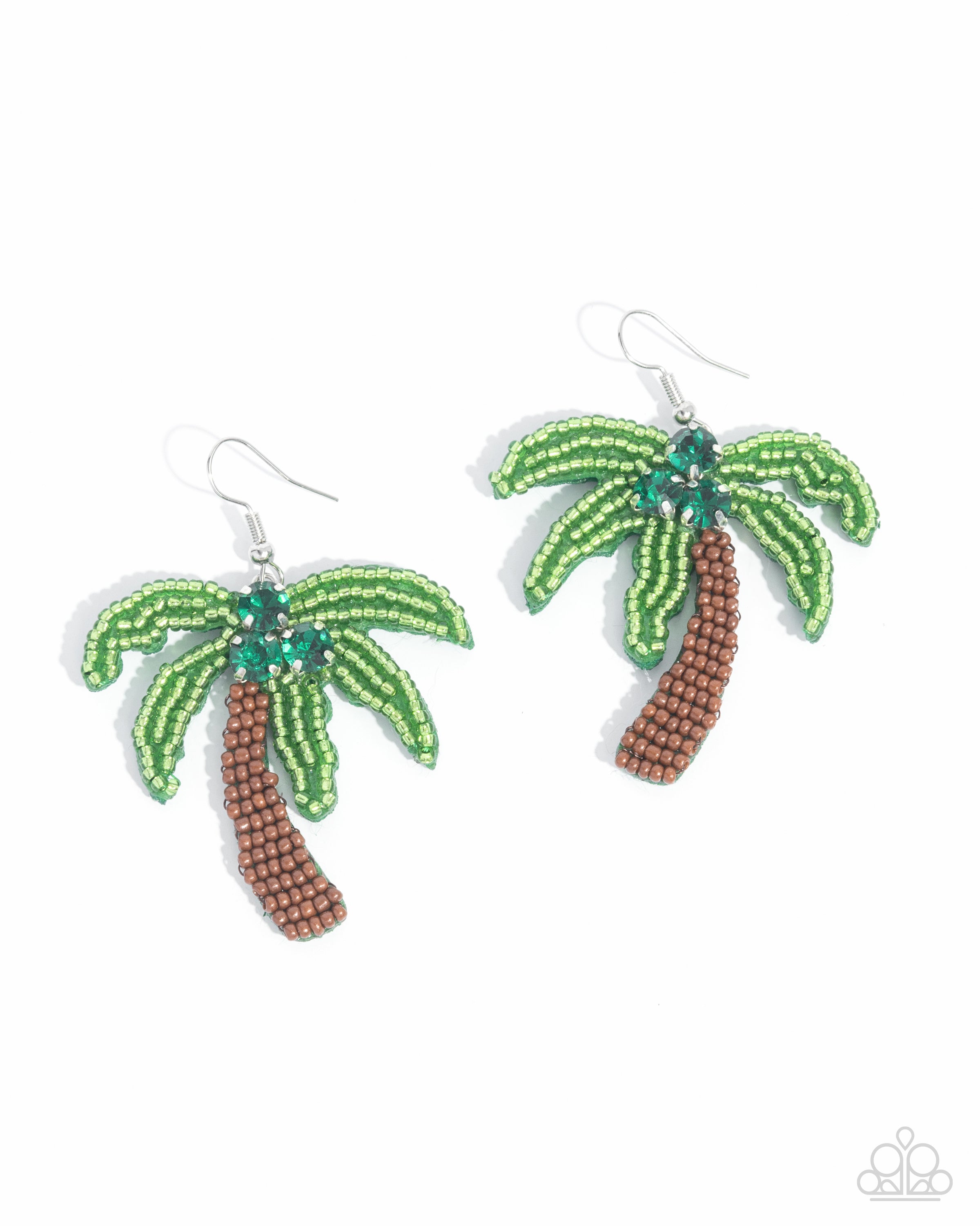 Pampered Palm Tree - green - Paparazzi earrings – JewelryBlingThing