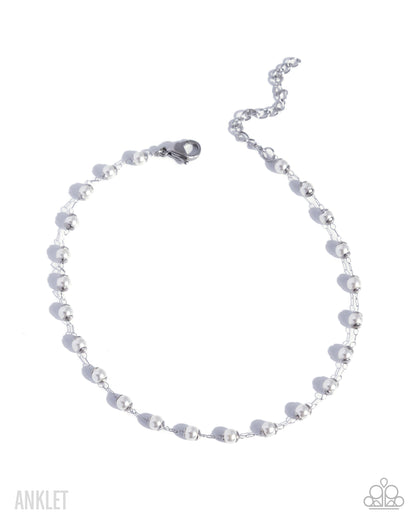 Pampered Potential - white - Paparazzi anklet