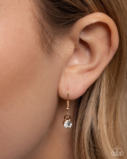 Panoramic Padlock - gold - Paparazzi LANYARD necklace