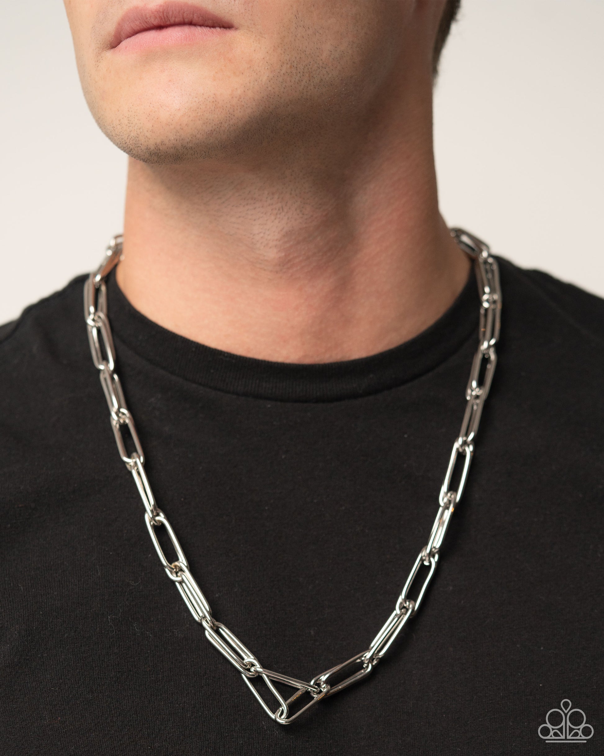 Paperclip Power - silver - Paparazzi MENS necklace