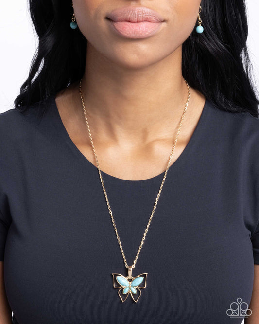 Papillon Persuasion - gold - Paparazzi necklace