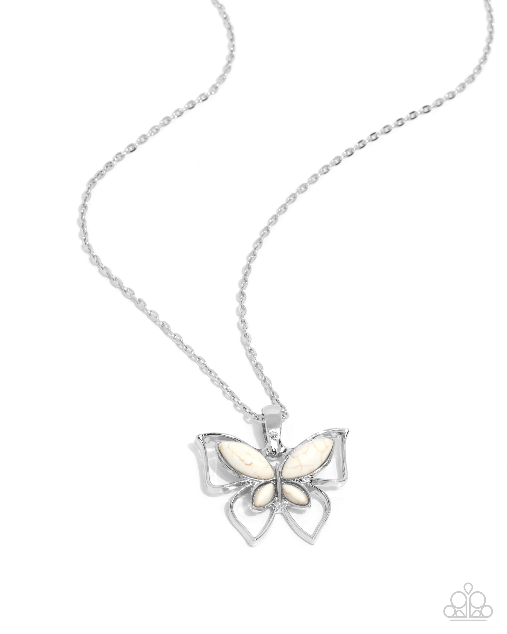 Papillon Persuasion - white - Paparazzi necklace