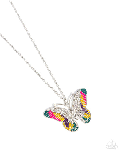 Papillon Pizzazz - yellow - Paparazzi necklace