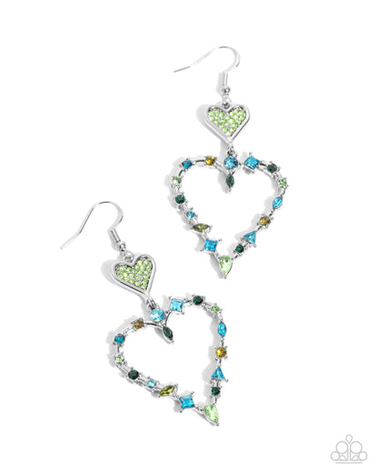 Parallel Passion - green - Paparazzi earrings