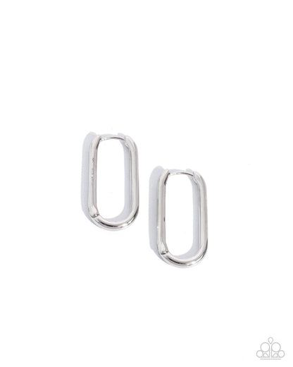 Paramount Paperclips - silver - Paparazzi earrings