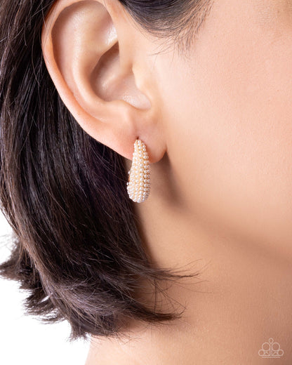 Particular Pearls - gold - Paparazzi earrings
