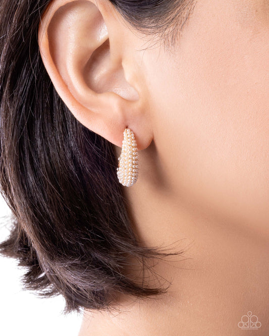 Particular Pearls - gold - Paparazzi earrings
