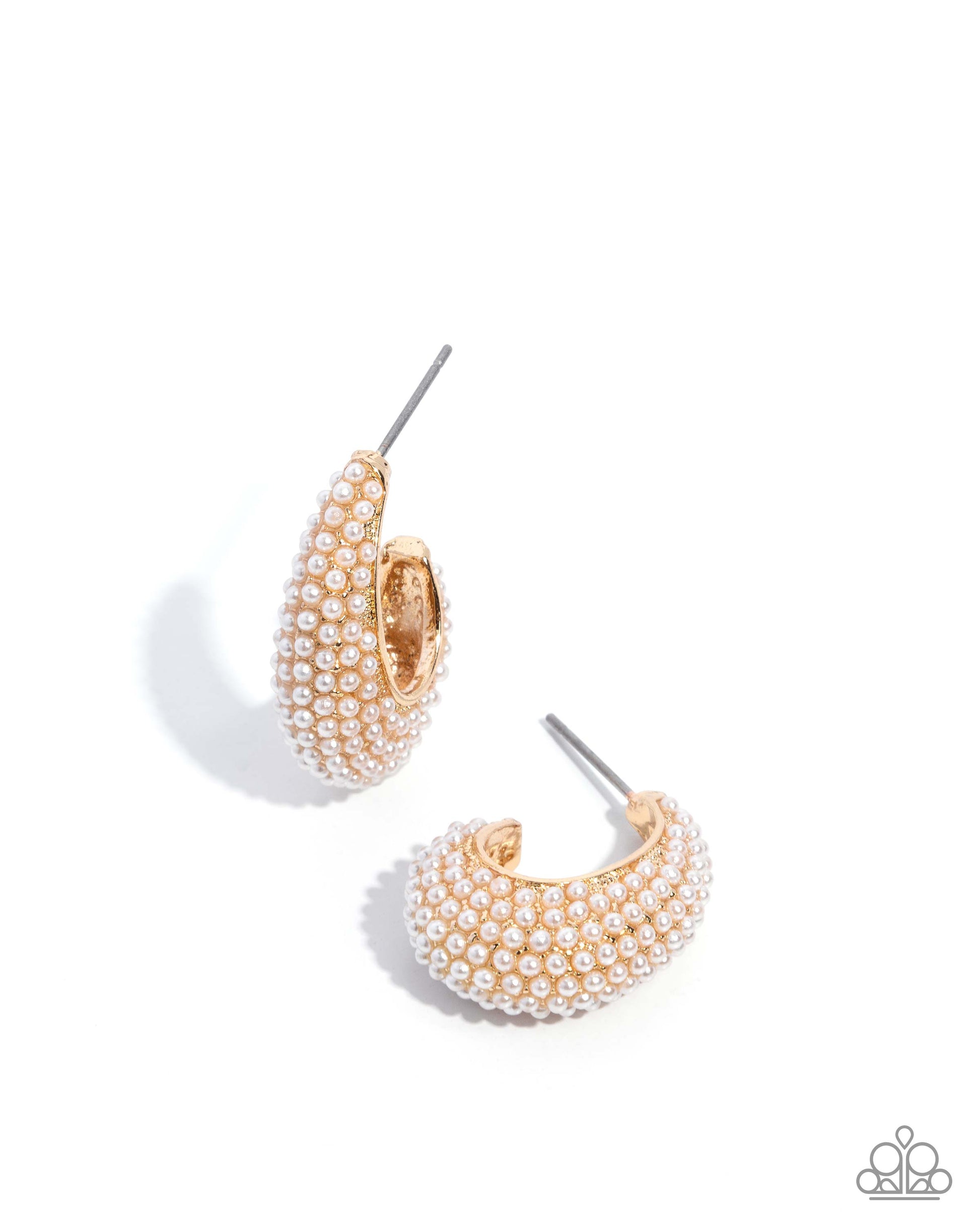 Particular Pearls - gold - Paparazzi earrings