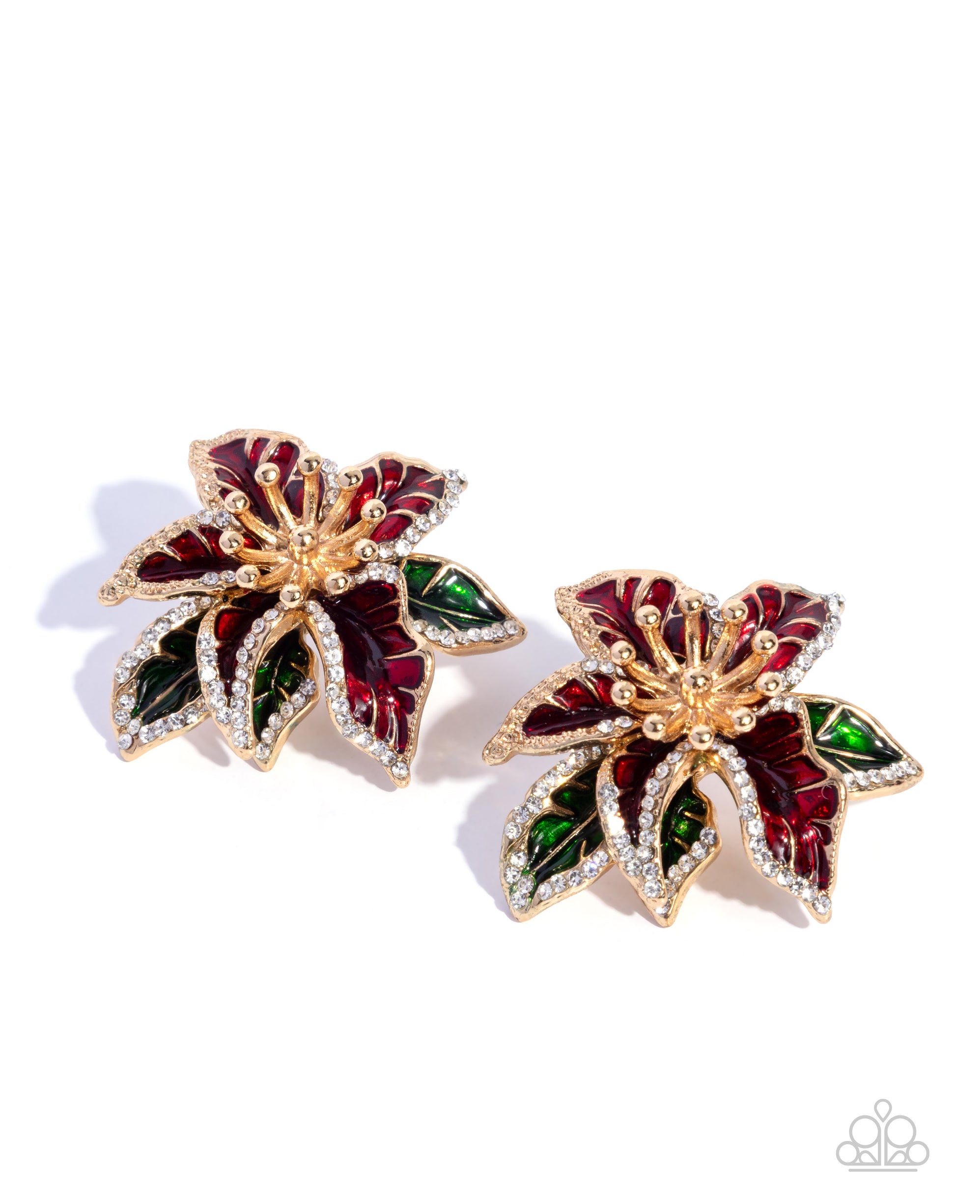 Particular Poinsettia - red - Paparazzi earrings