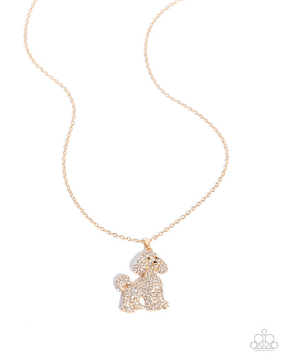 Particular Poodle - gold - Paparazzi necklace