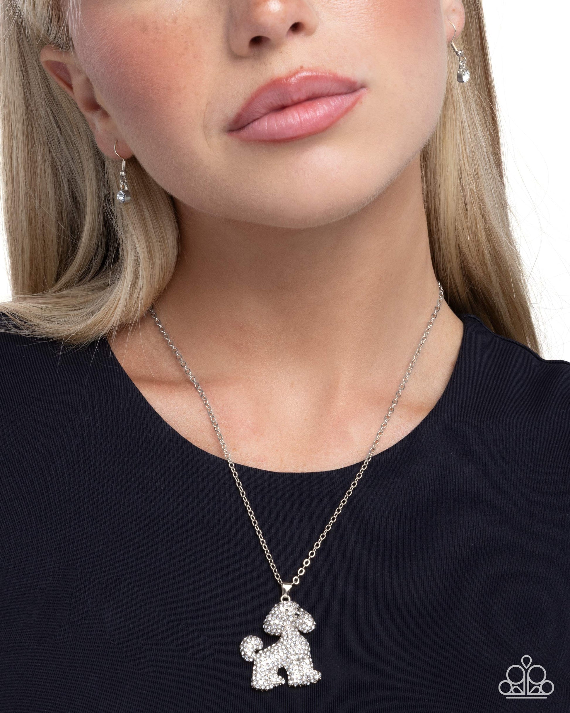 Particular Poodle - white - Paparazzi necklace