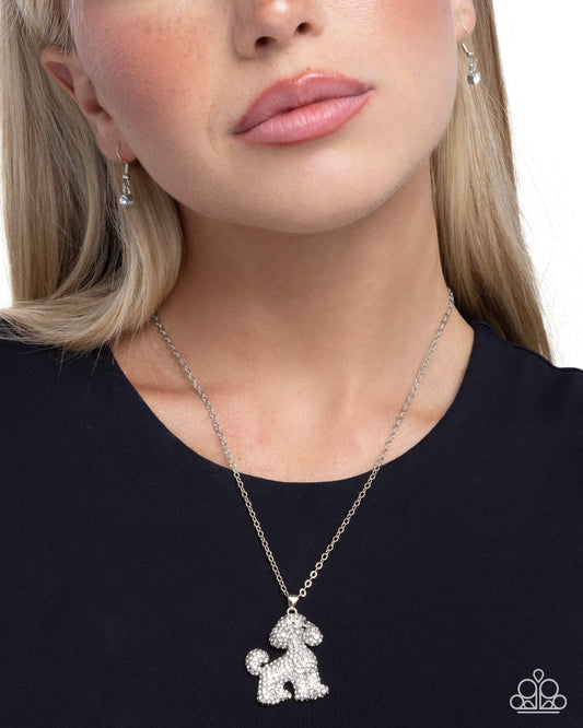 Particular Poodle - white - Paparazzi necklace