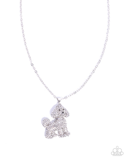 Particular Poodle - white - Paparazzi necklace