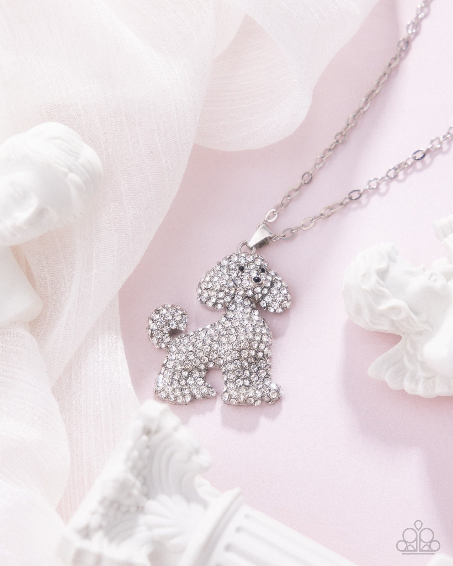 Particular Poodle - white - Paparazzi necklace