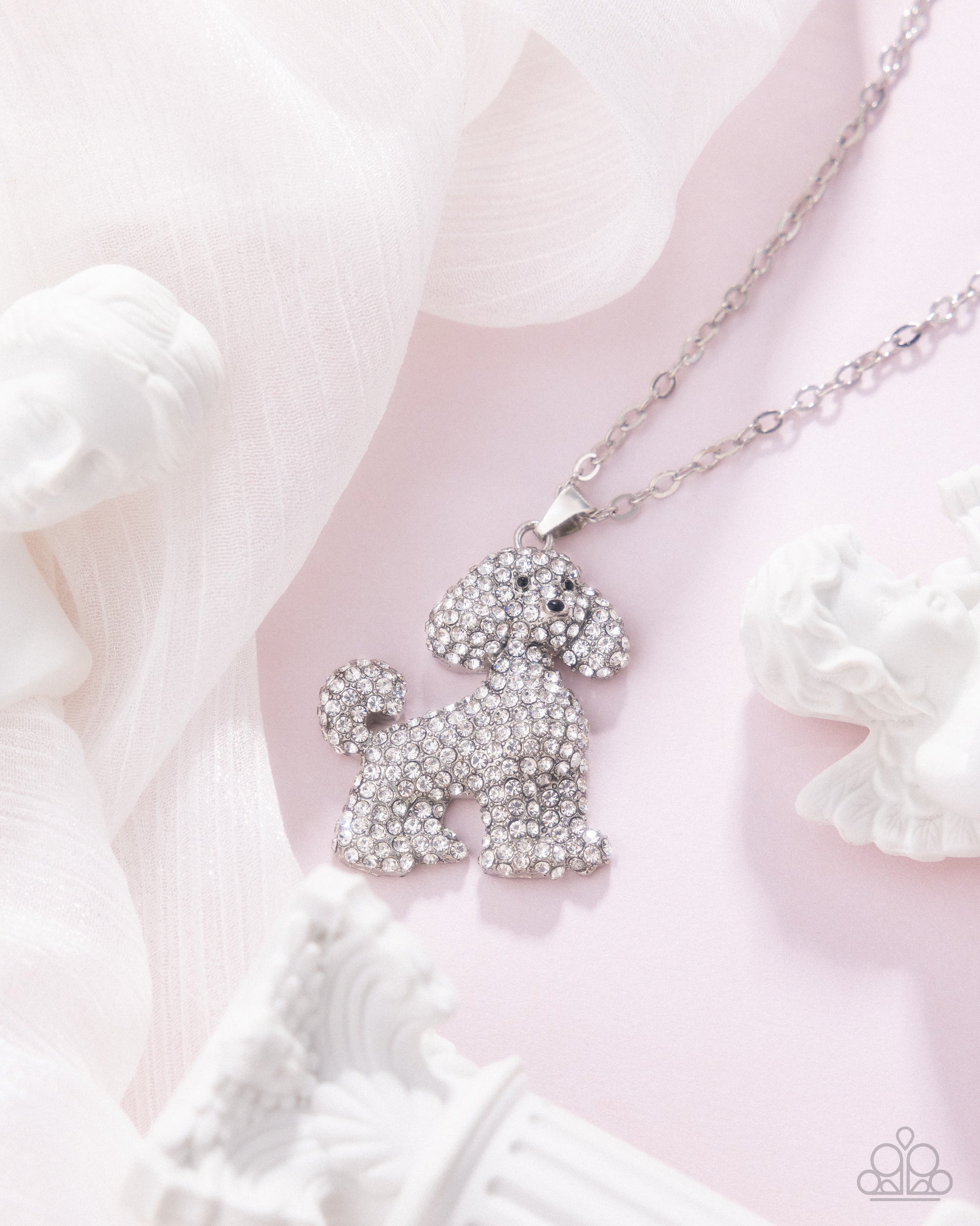 Particular Poodle - white - Paparazzi necklace