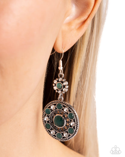 Party at My PALACE - green - Paparazzi earrings