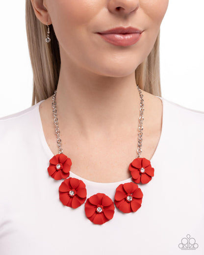 Passionate Poppy - red - Paparazzi necklace