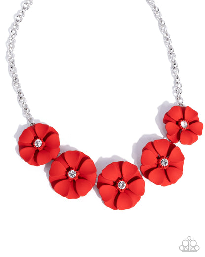 Passionate Poppy - red - Paparazzi necklace