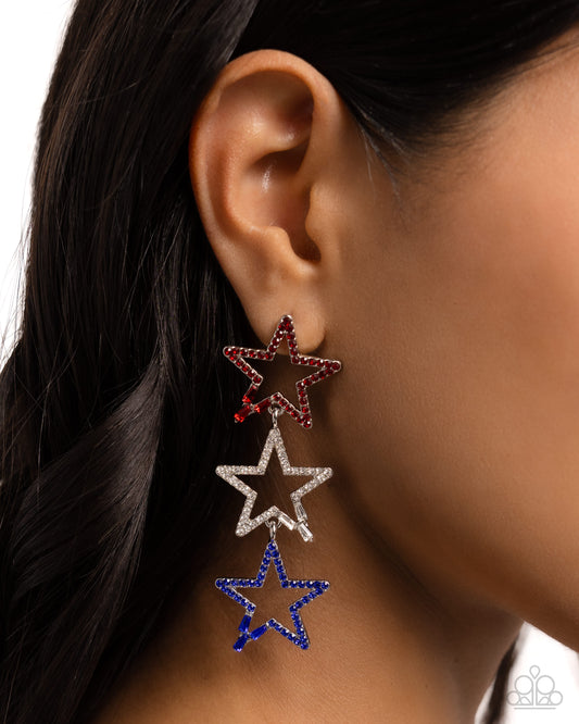 Patriotic Pageantry - multi - Paparazzi earrings