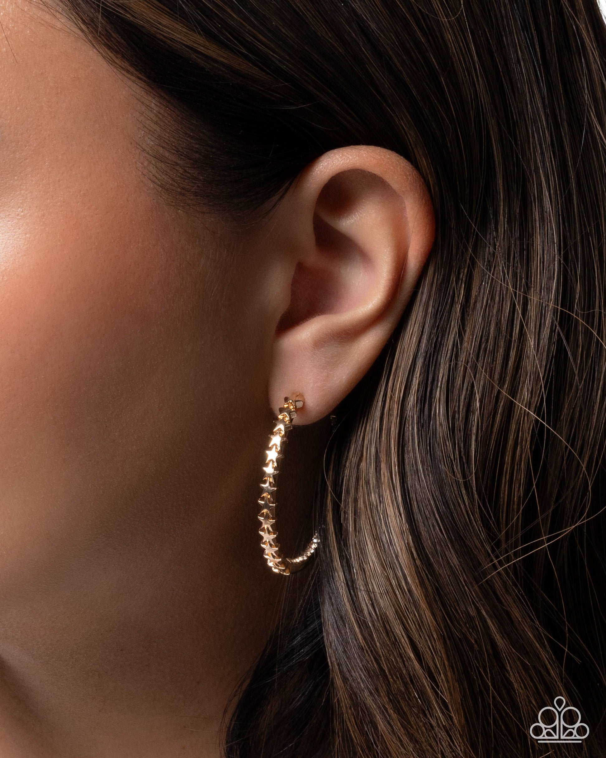 Patriotic Passage - gold - Paparazzi earrings