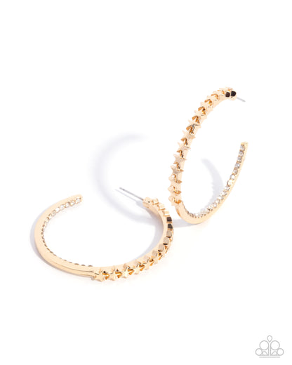 Patriotic Passage - gold - Paparazzi earrings