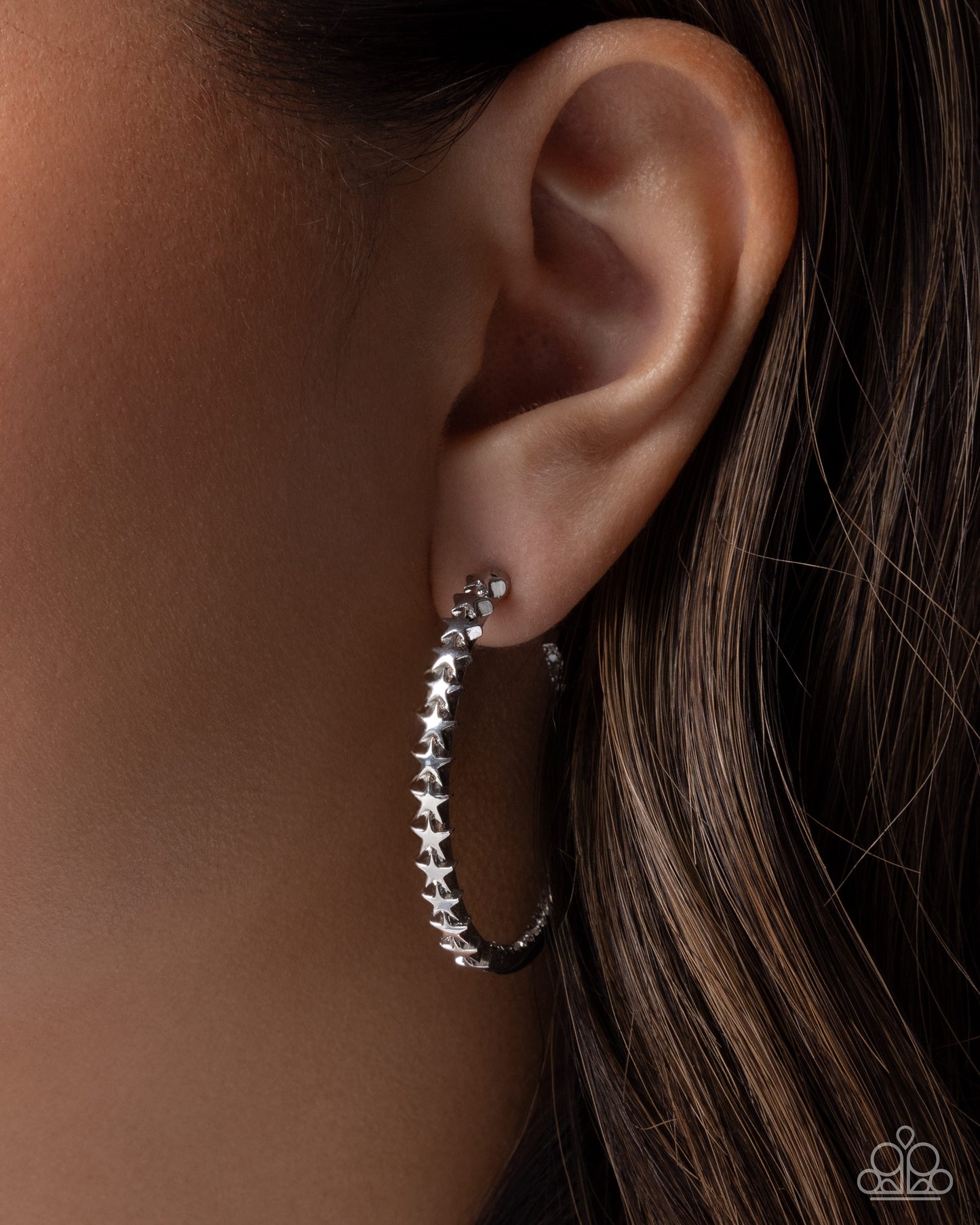 Patriotic Passage - silver - Paparazzi earrings