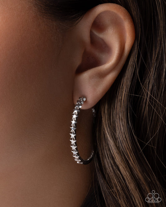 Patriotic Passage - silver - Paparazzi earrings