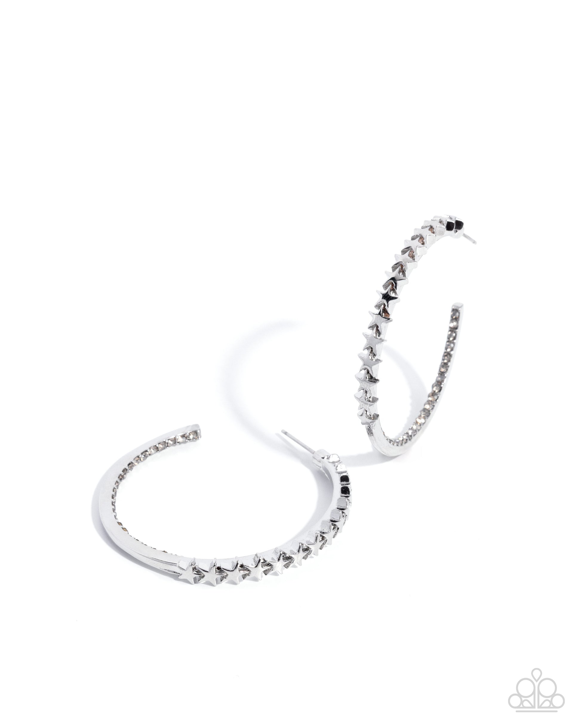 Patriotic Passage - silver - Paparazzi earrings