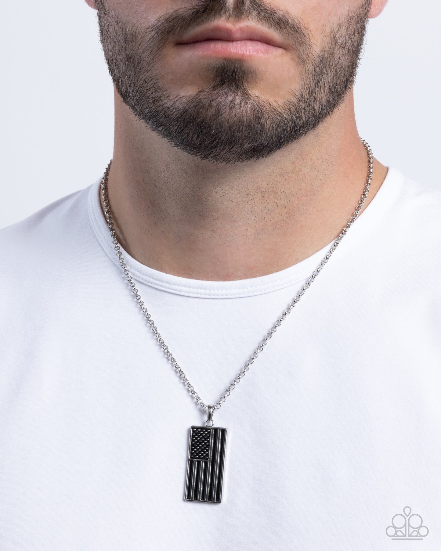 Patriotic Pastime - black - Paparazzi MENS necklace