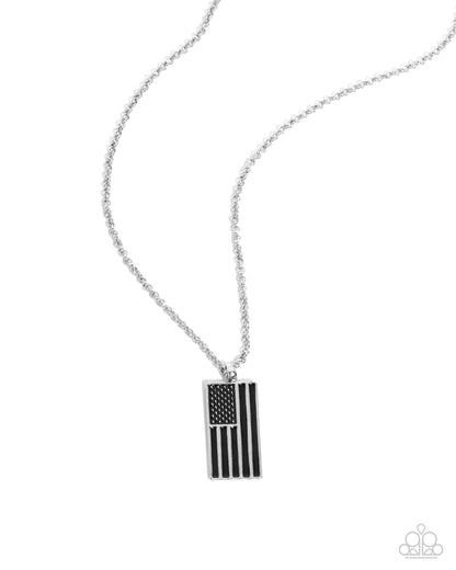 Patriotic Pastime - black - Paparazzi MENS necklace