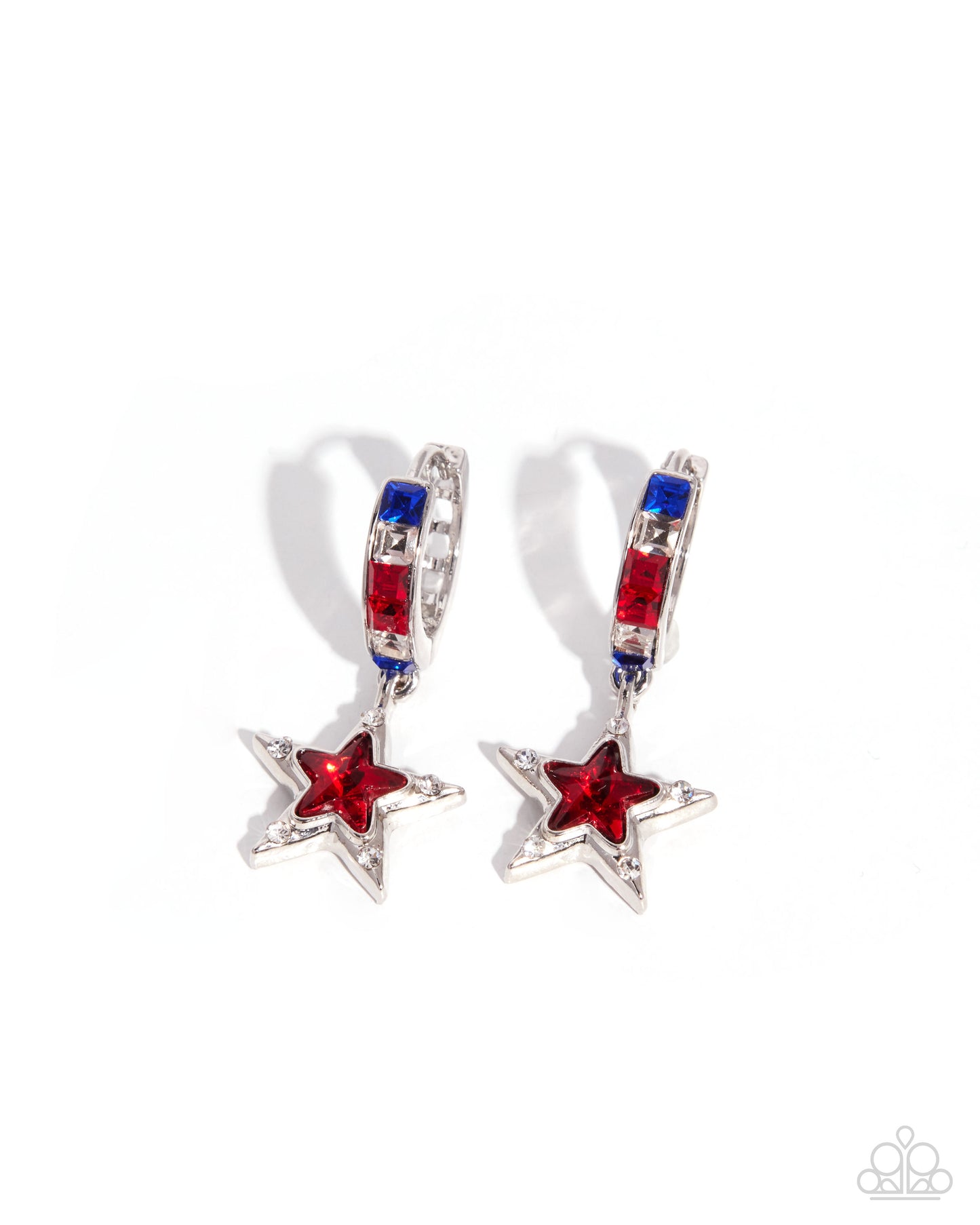 Patriotic Pizzazz - red - Paparazzi earrings