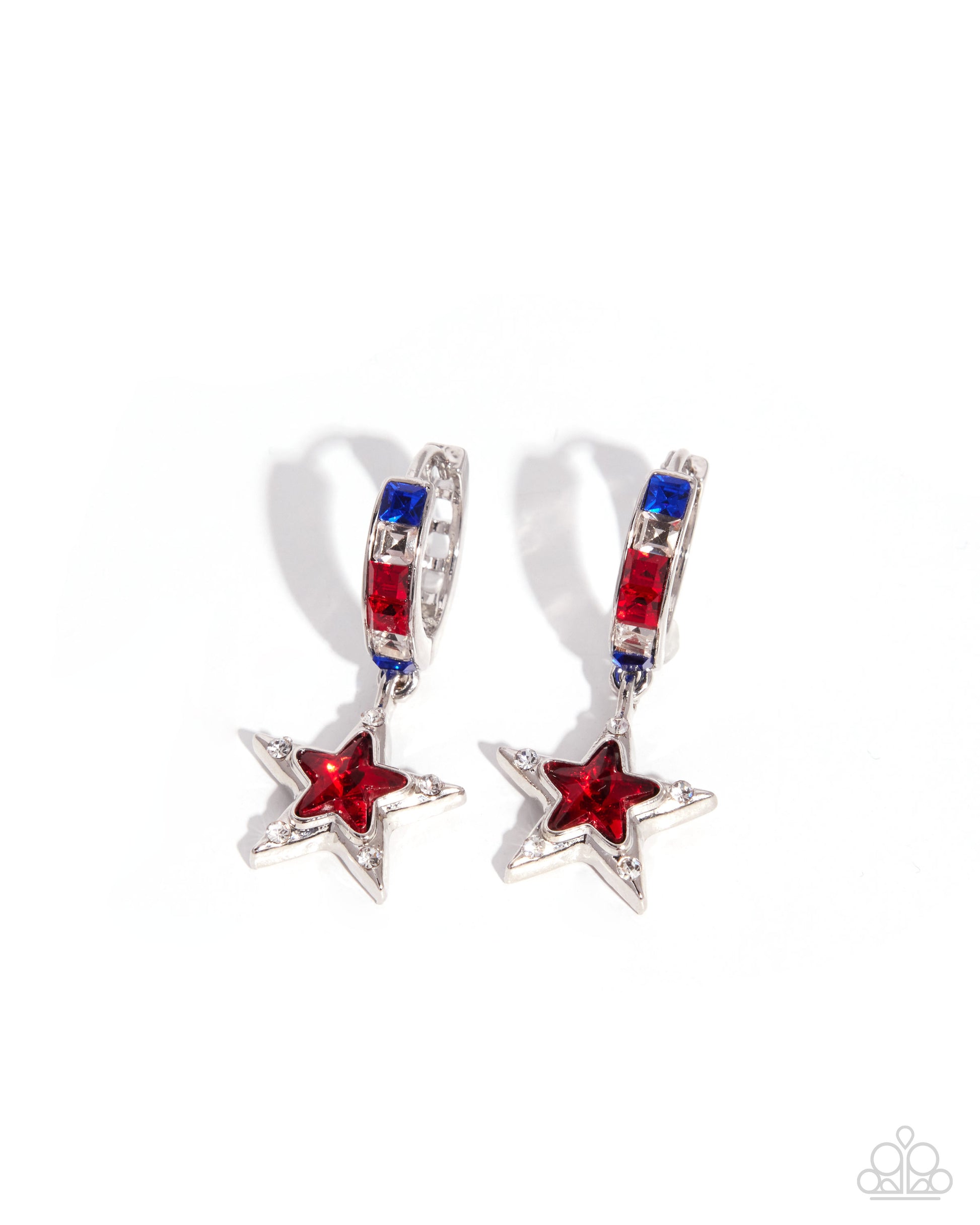 Patriotic Pizzazz - red - Paparazzi earrings