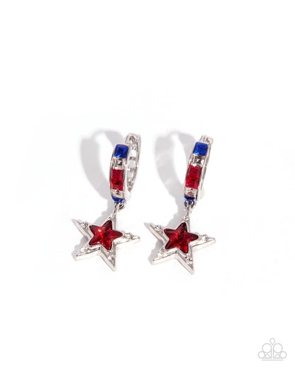 Patriotic Pizzazz - red - Paparazzi earrings